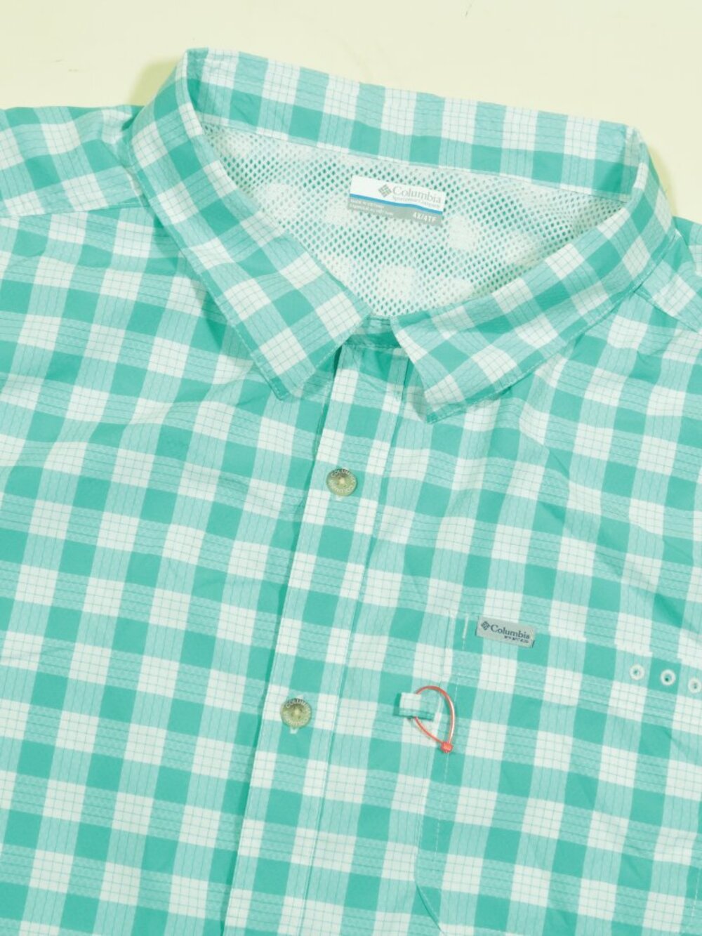 Columbia PFG Super Slack Tide Shirt Mens 4XB Green Plaid Short Sleeve New